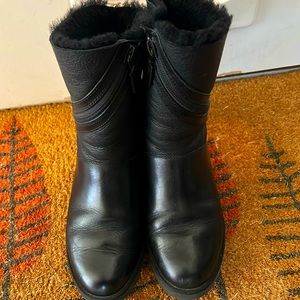 UGG leather wedge booties